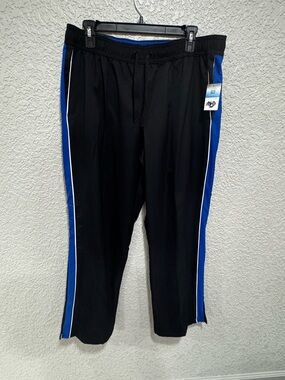 Men's Black Joggers with Blue Side Panels